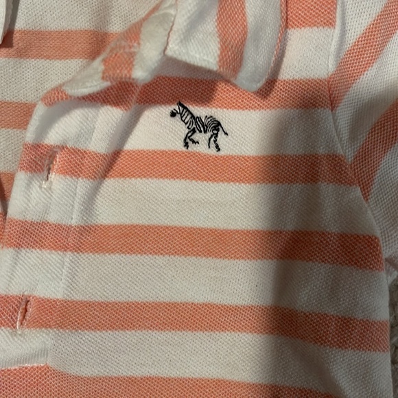 Janie and Jack Peach Striped One Piece Outfit 12-18M - Picture 3 of 7